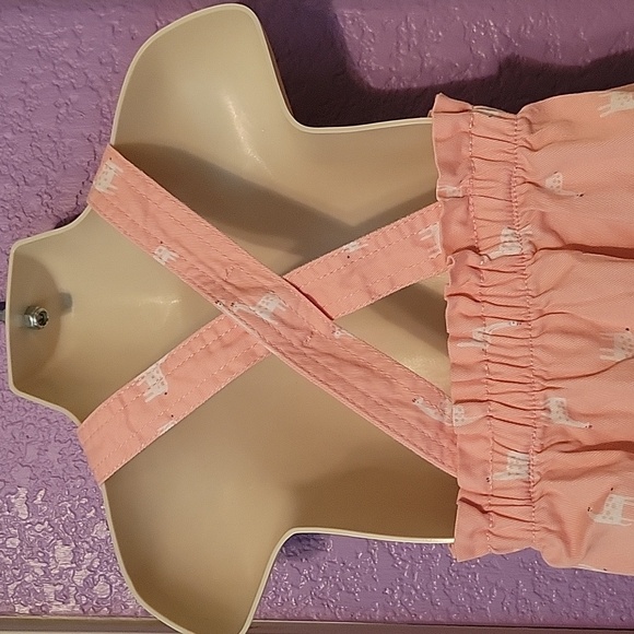 Cotton Just One You Carters pink white giraffe jumper dress adjustable straps - Picture 7 of 11